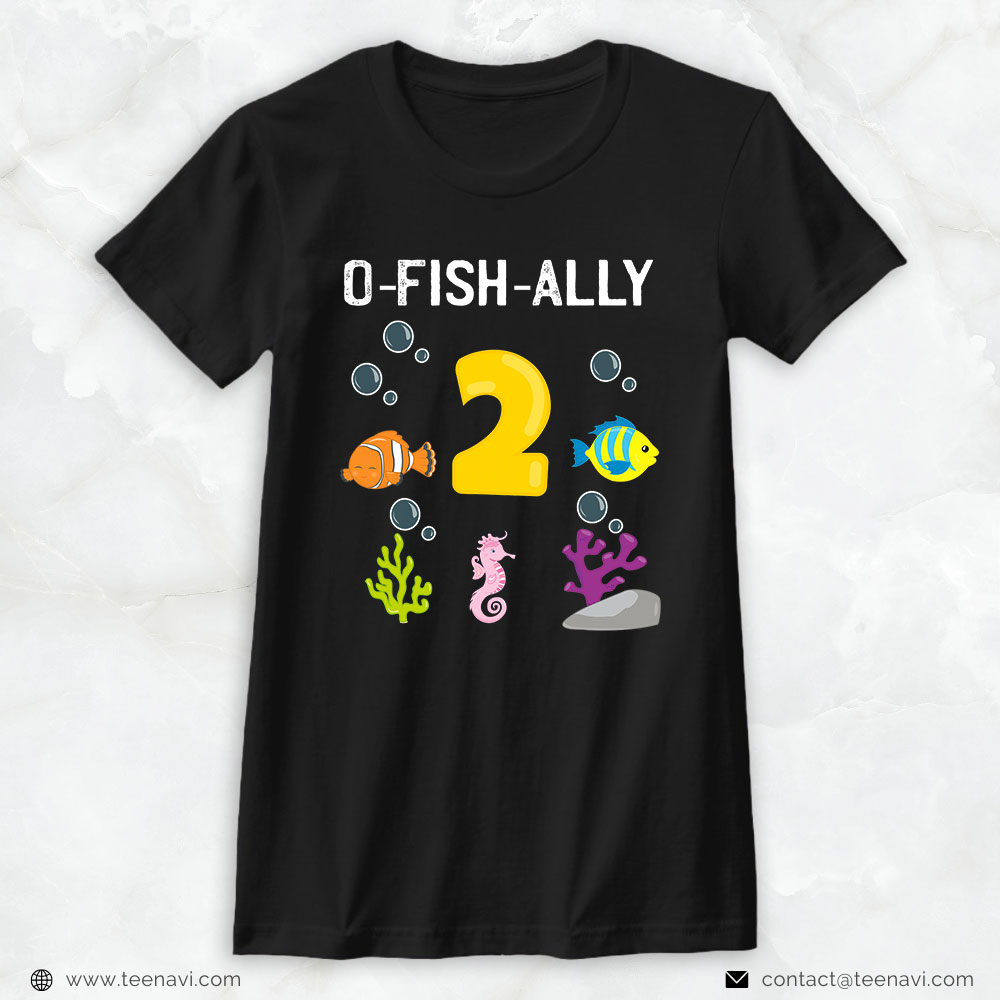 Cool Fishing Shirt, Ofishally 2 Year Old Fishing Themed 2nd Birthday Girl Boy