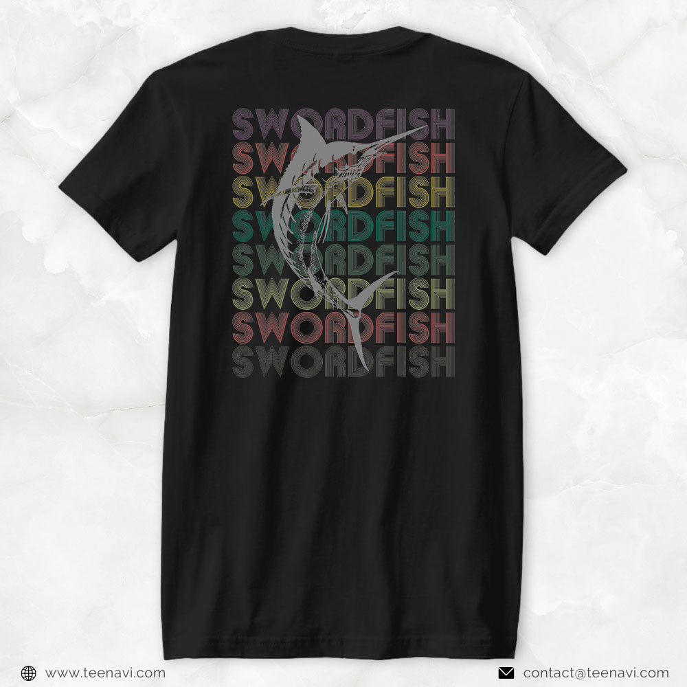 Fishing Shirt, Retro Fishing Vintage Swordfish Fishing Lover
