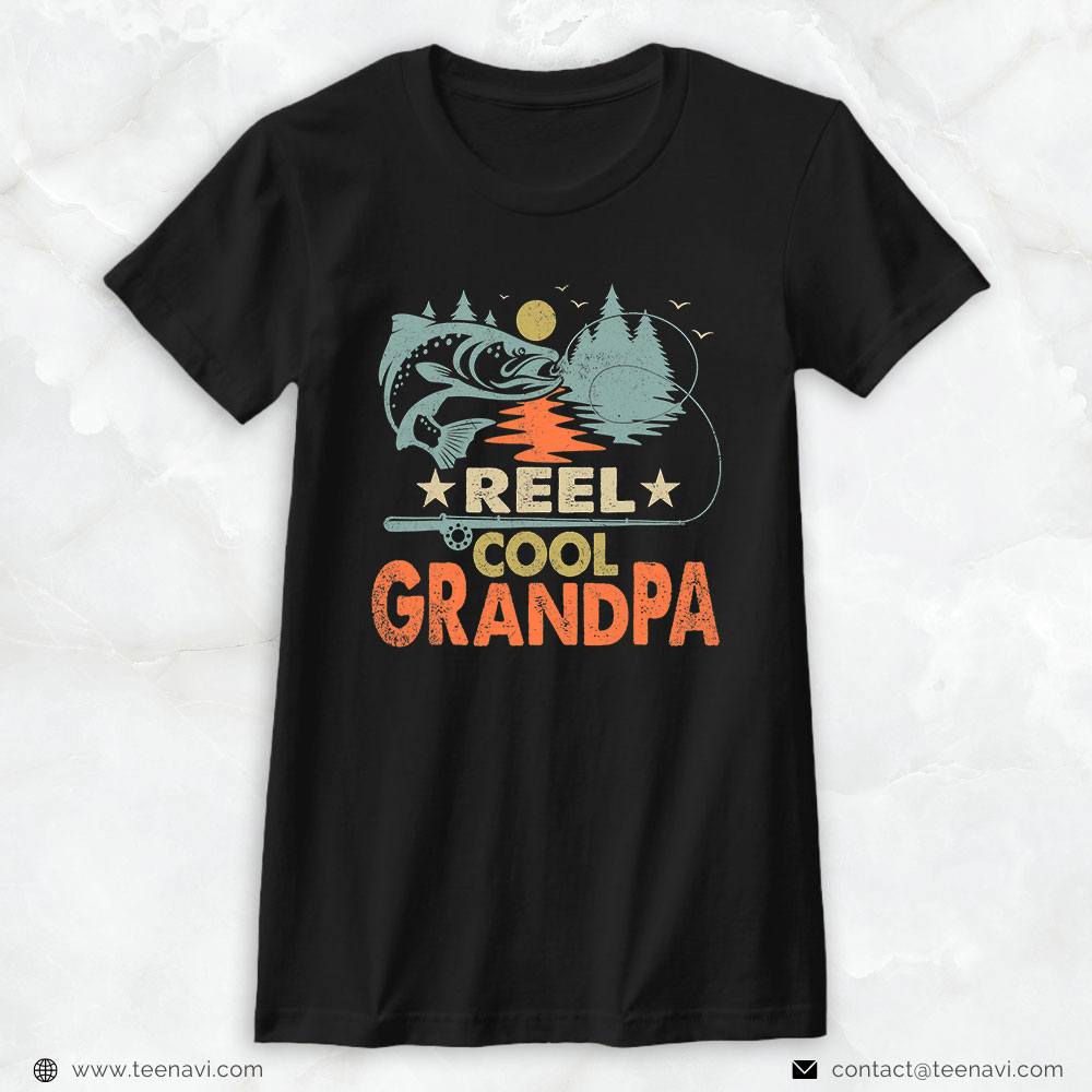Fish Shirt, Vintage Reel Cool Grandpa Fishing Lover Vintage Father's Day