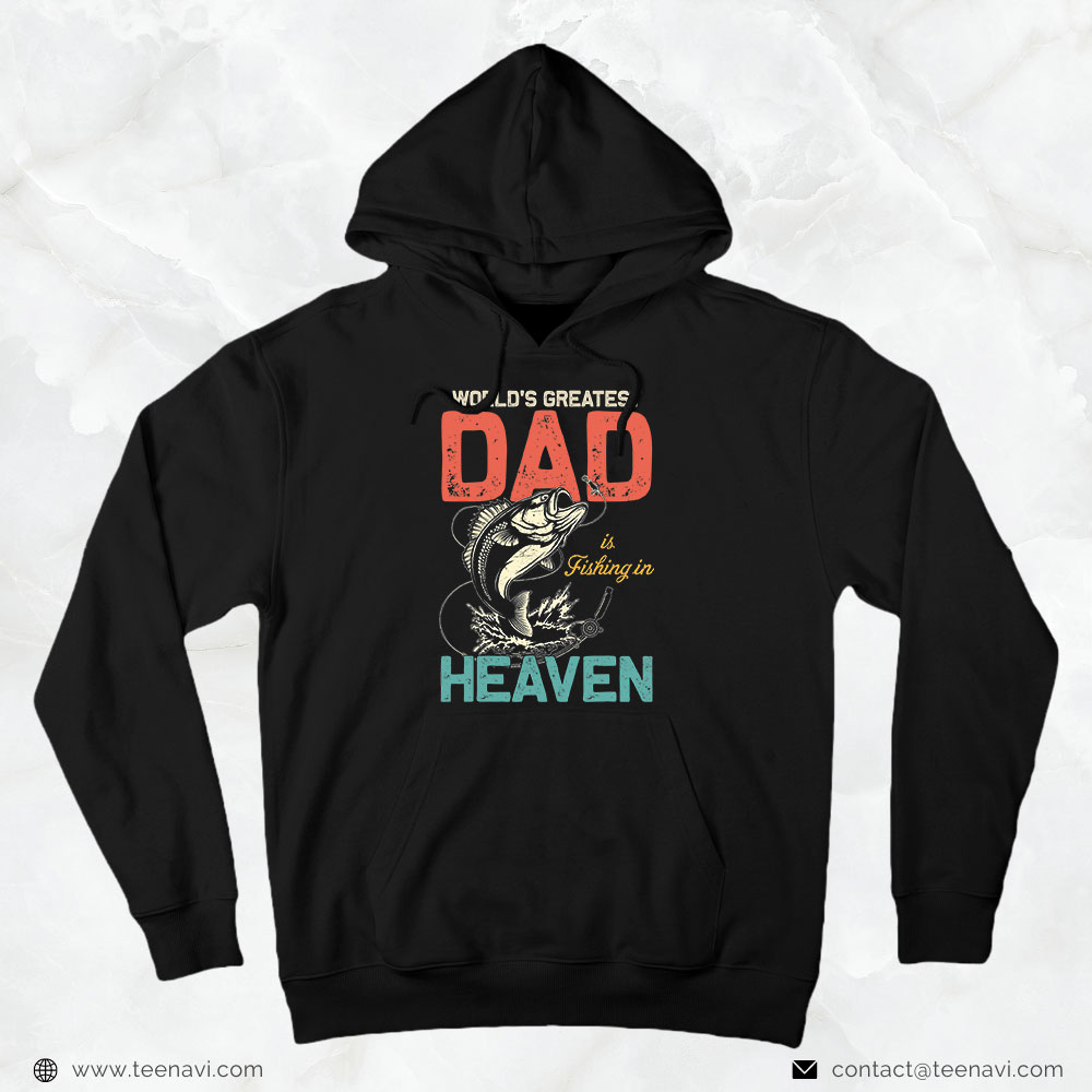 Fishing Shirt, Retro Fishing Dad In Heaven Fisher Father's Day Remembrance
