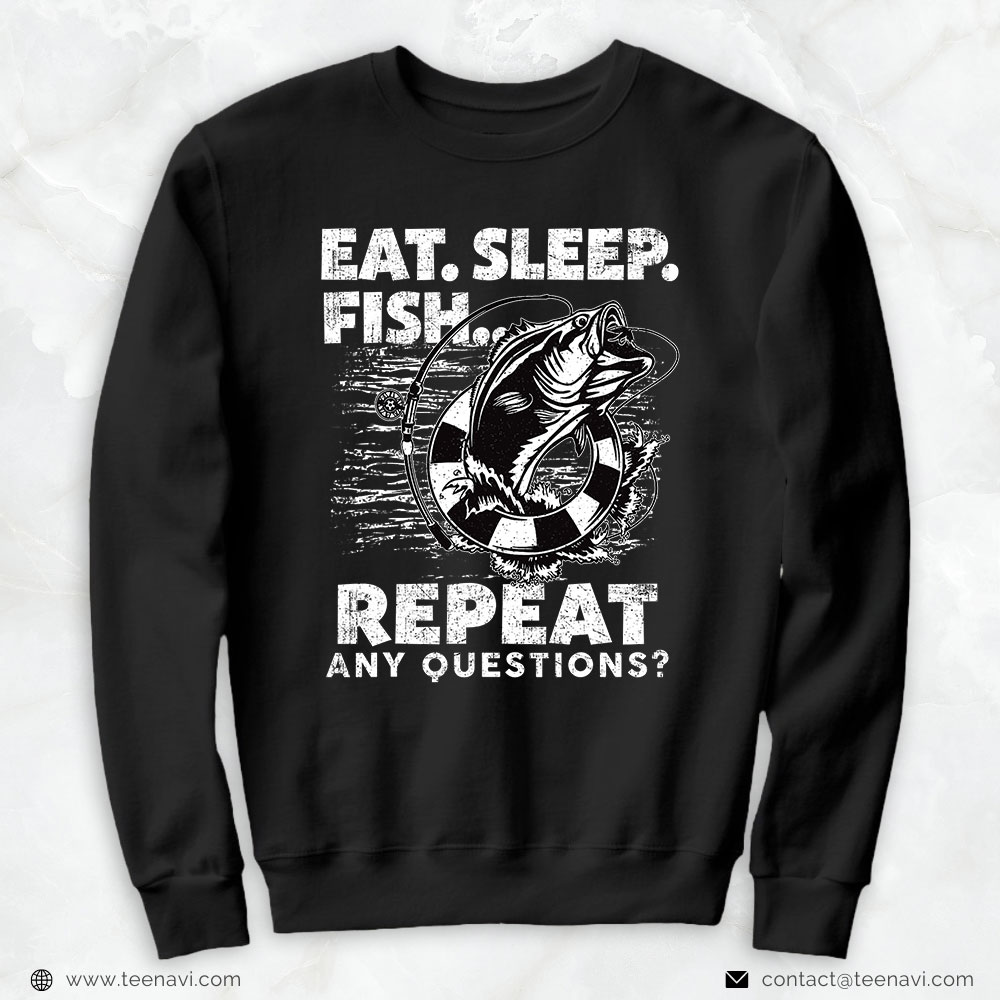Fishing Shirt, Men Fishing Eat Sleep Fish Repeat Fisherman Funny Gift