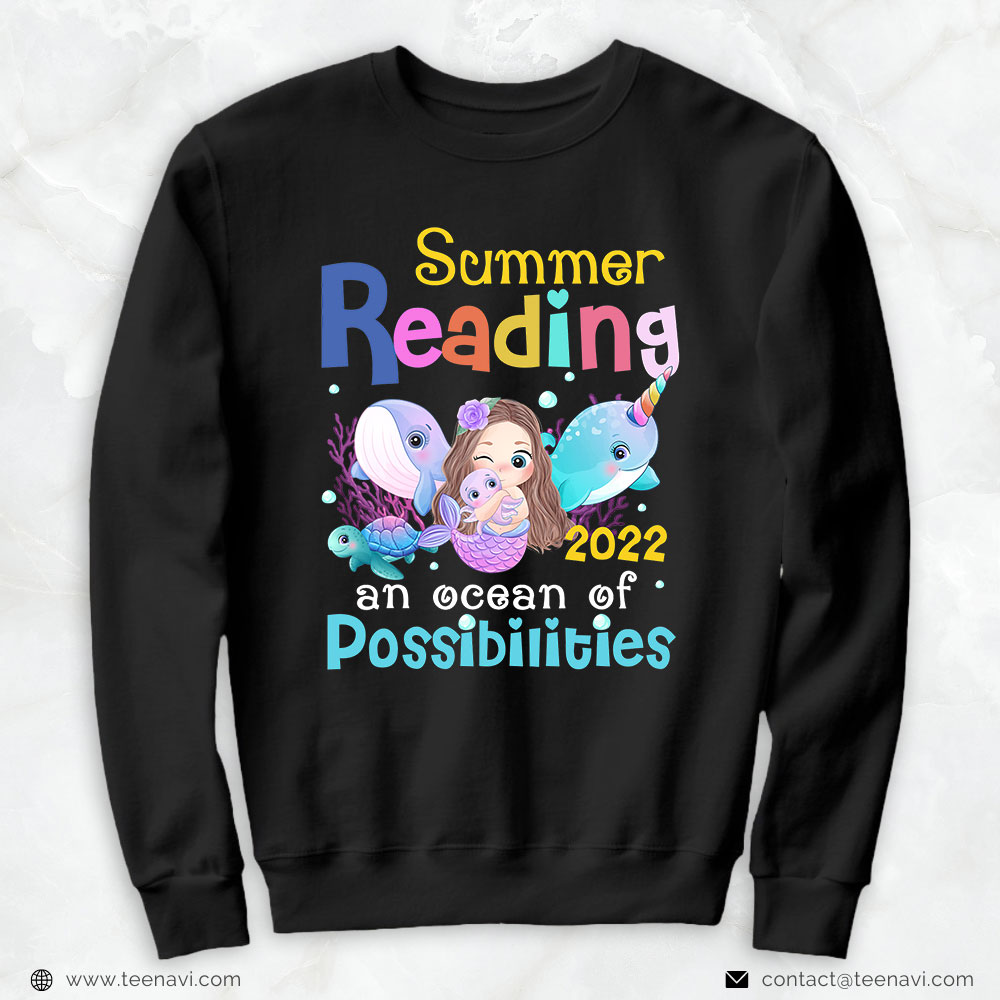 Cool Fishing Shirt, Oceans Of Possibilities Summer Reading 2022 Librarian Cute