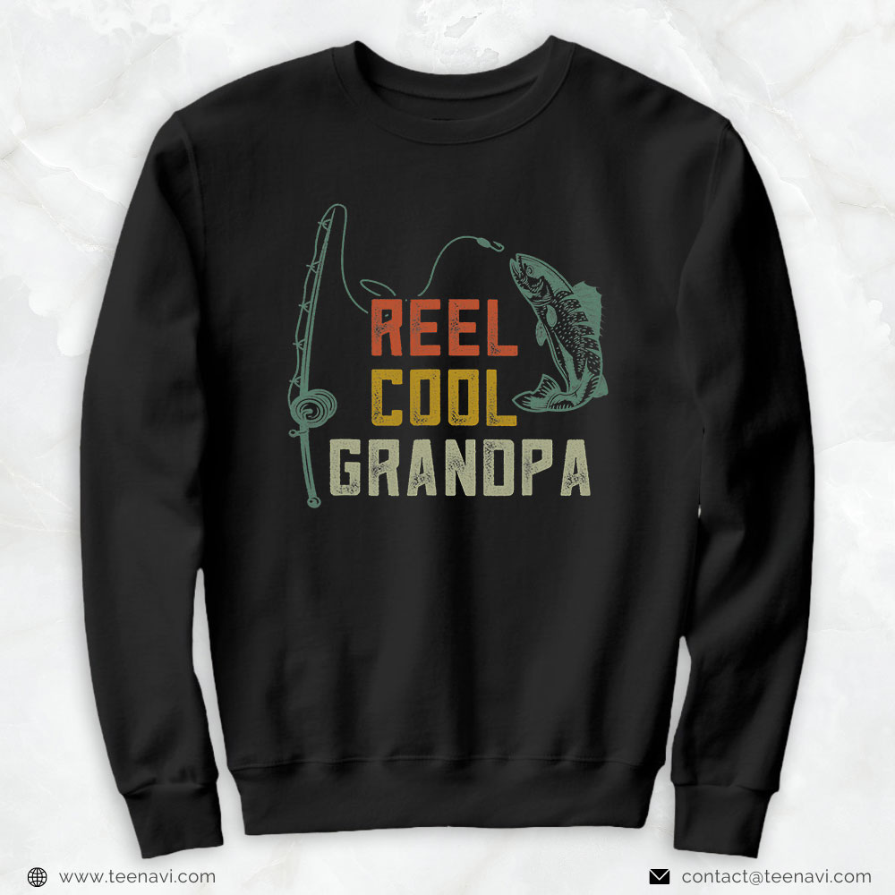 Funny Fishing Shirt, Reel Cool Grandpa Fishing Fun Fathers Day Fishermen