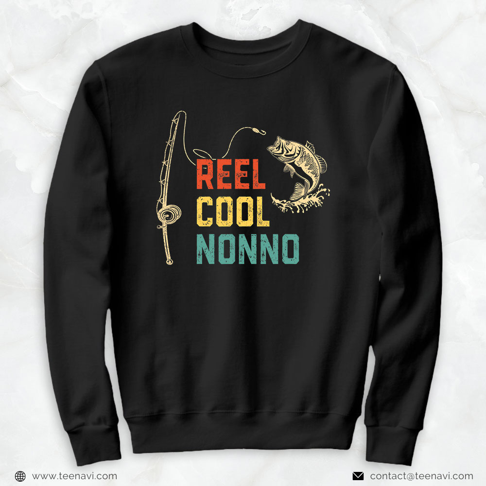 Funny Fishing Shirt, Reel Cool Nonno Fishing Funny Fathers Day Fisher Nonno