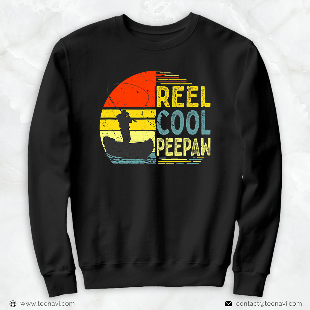 Funny Fishing Shirt, Reel Cool Peepaw Fishing Funny Grandpa Christmas Fathers Day