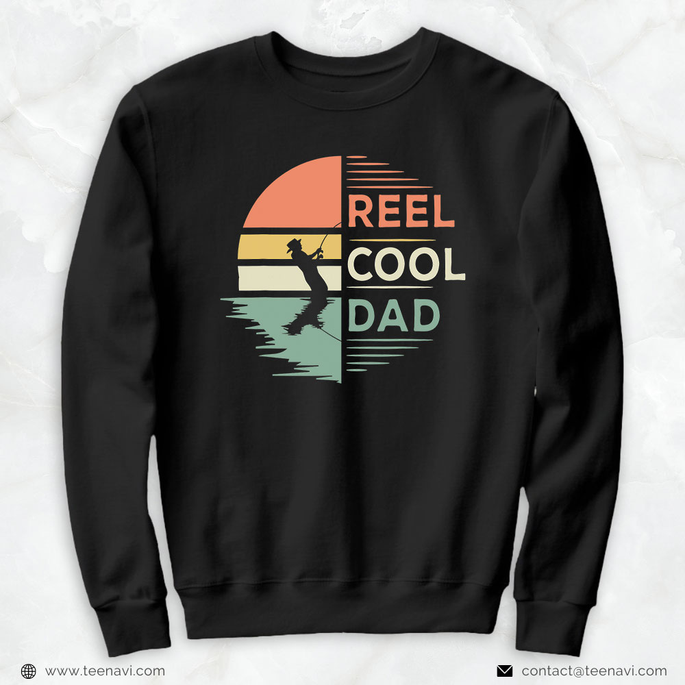 Fish Shirt, Retro Reel Cool Dad Fishing Fisherman Fisher Bass Fisher