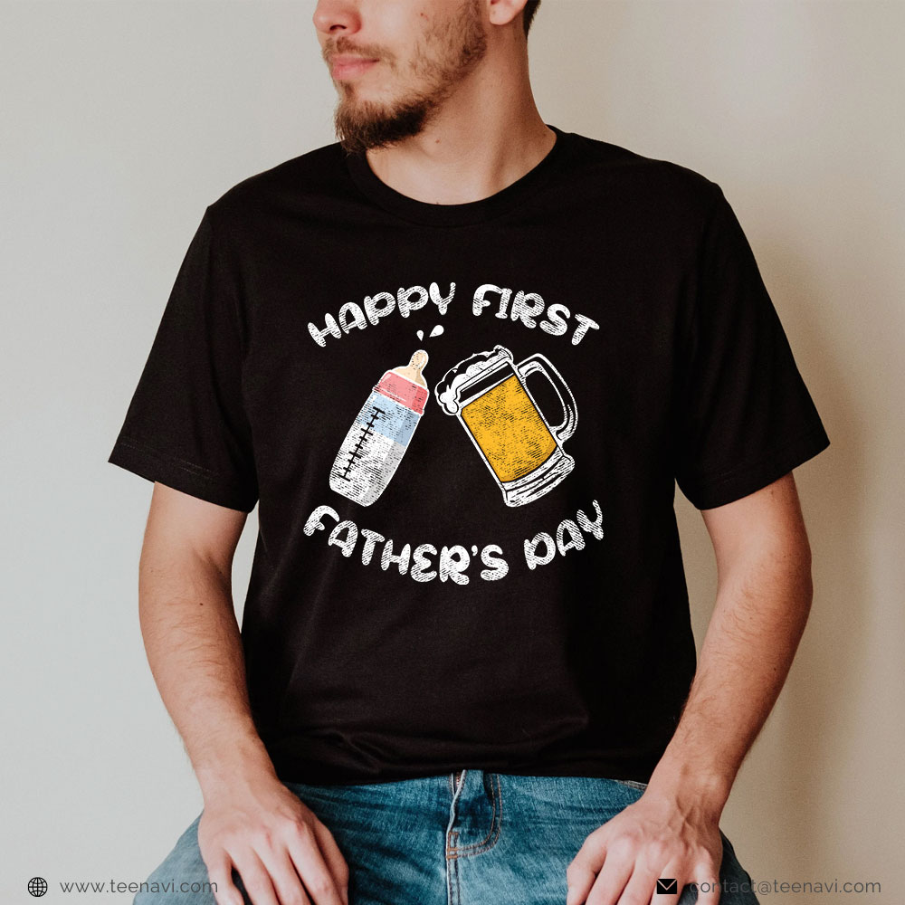 Beer Dad Shirt Happy First Fathers Day Milk And Beer