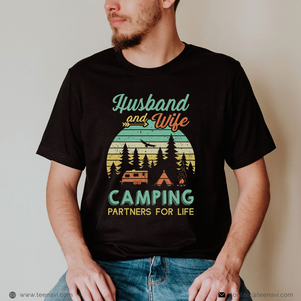 Mom And Dad Shirt, Vintage Husband And Wife Camping Partners For Life