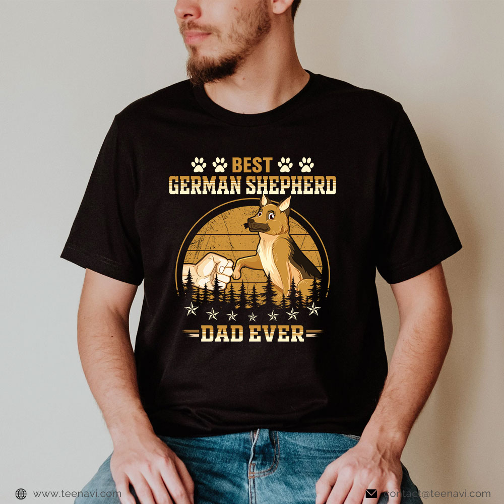 Dog Dad Shirt Vintage Best German Shepherd Dad Ever