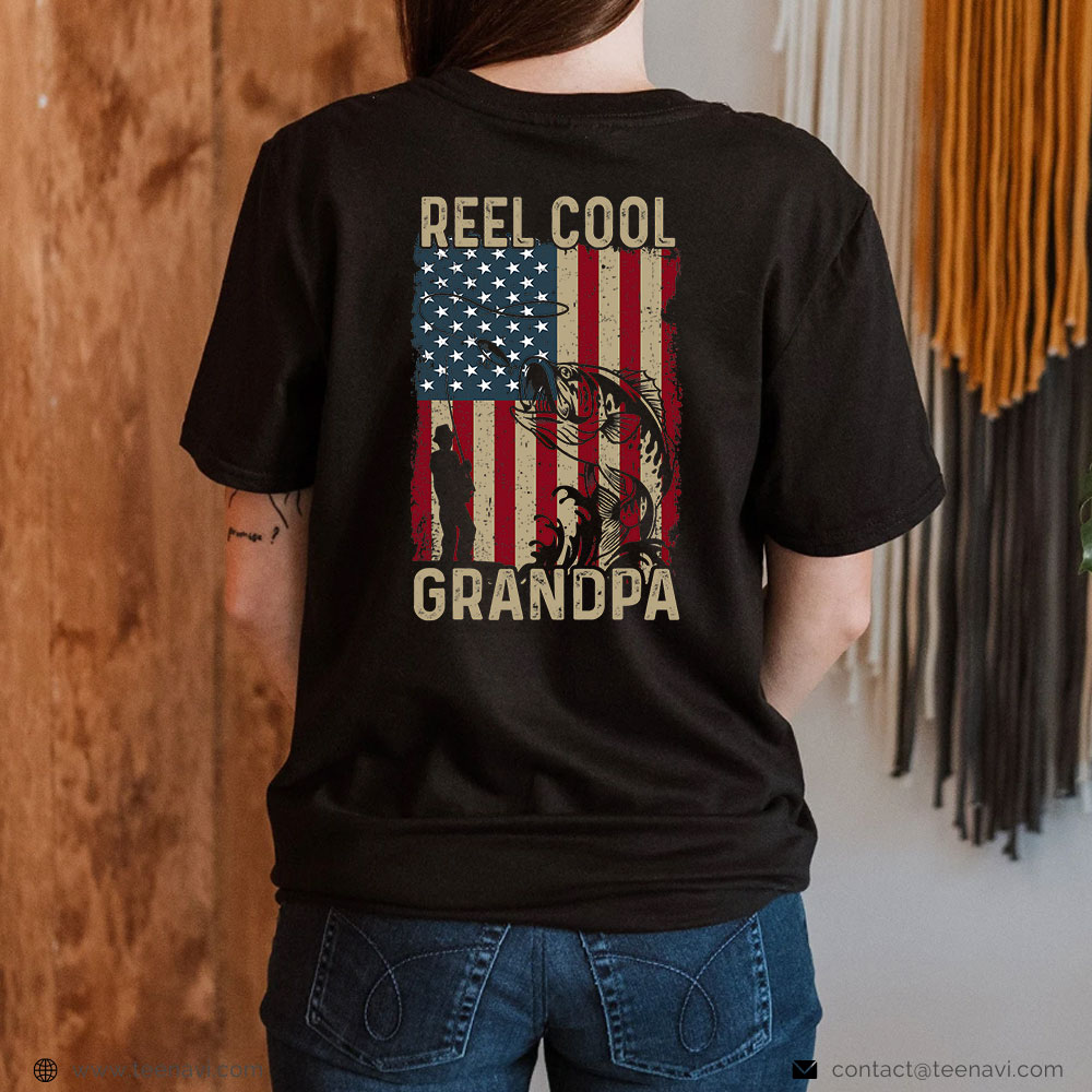 Men's Funny Reel Cool Grandpa Fishing T-Shirt Fisherman Gift Idea