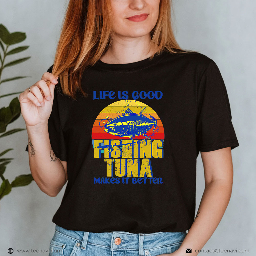Funny Fishing Shirt, Tuna Fishing Gifts Men Women Kids Saltwater Bluefin Tuna