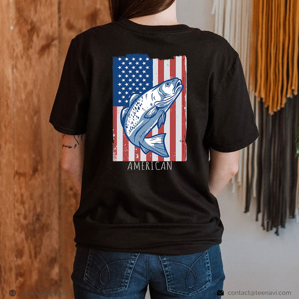 Fish Shirt, United States Of America Us Flag Fish Graphic Usa