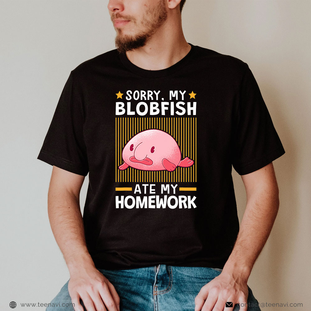 Funny Fishing Shirt, Blobfish Ate My Homework Meme Ugly Blob Fish T-Shirt -  TeeNavi