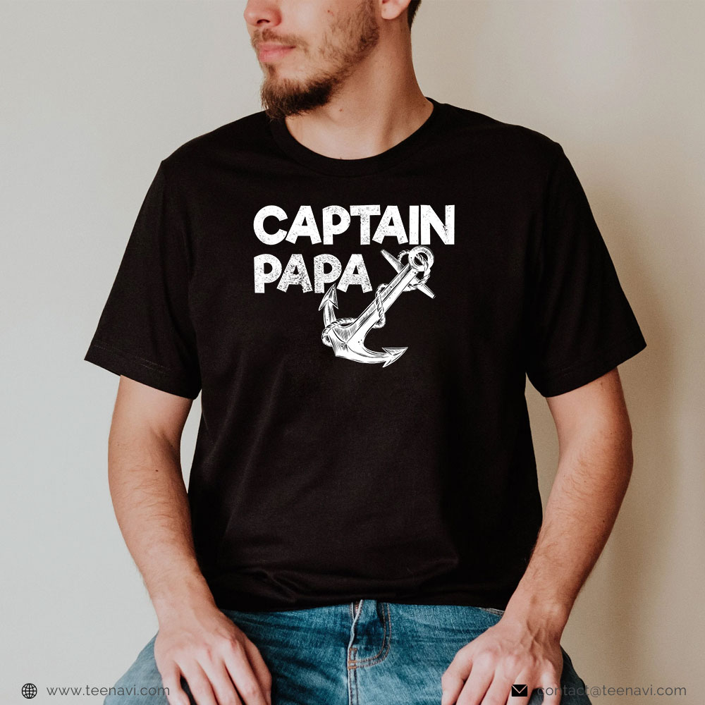 Fish Shirt, Captain Papa Pontoon Tee Lake Sailor Fishing Boating T