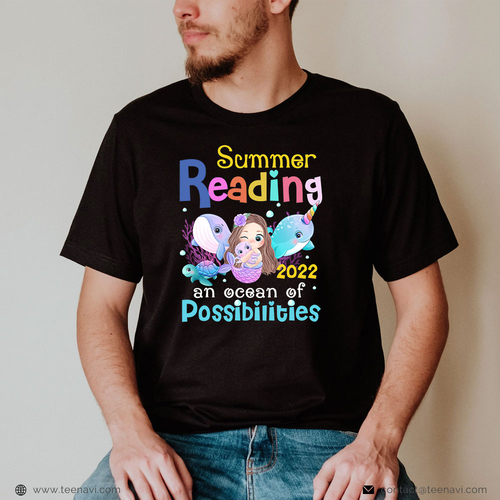 Cool Fishing Shirt, Oceans Of Possibilities Summer Reading 2022 Librarian Cute