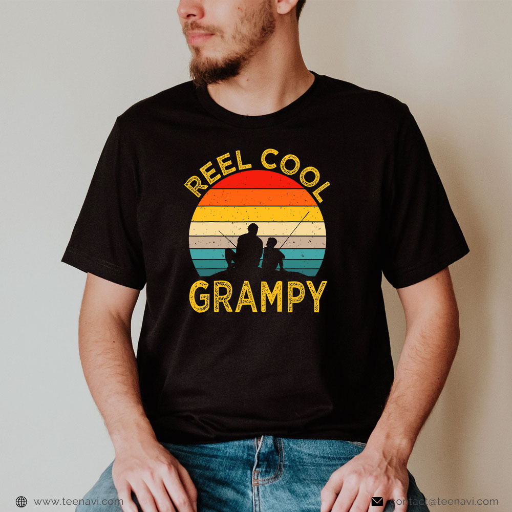  Fish Shirt, Reel Cool Grampy Fishing Daddy Vintage Grandpa Fathers Day