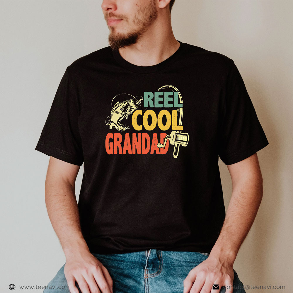 Fish Shirt, Reel Cool Grandad Fishing Funny Fathers Day Fisher