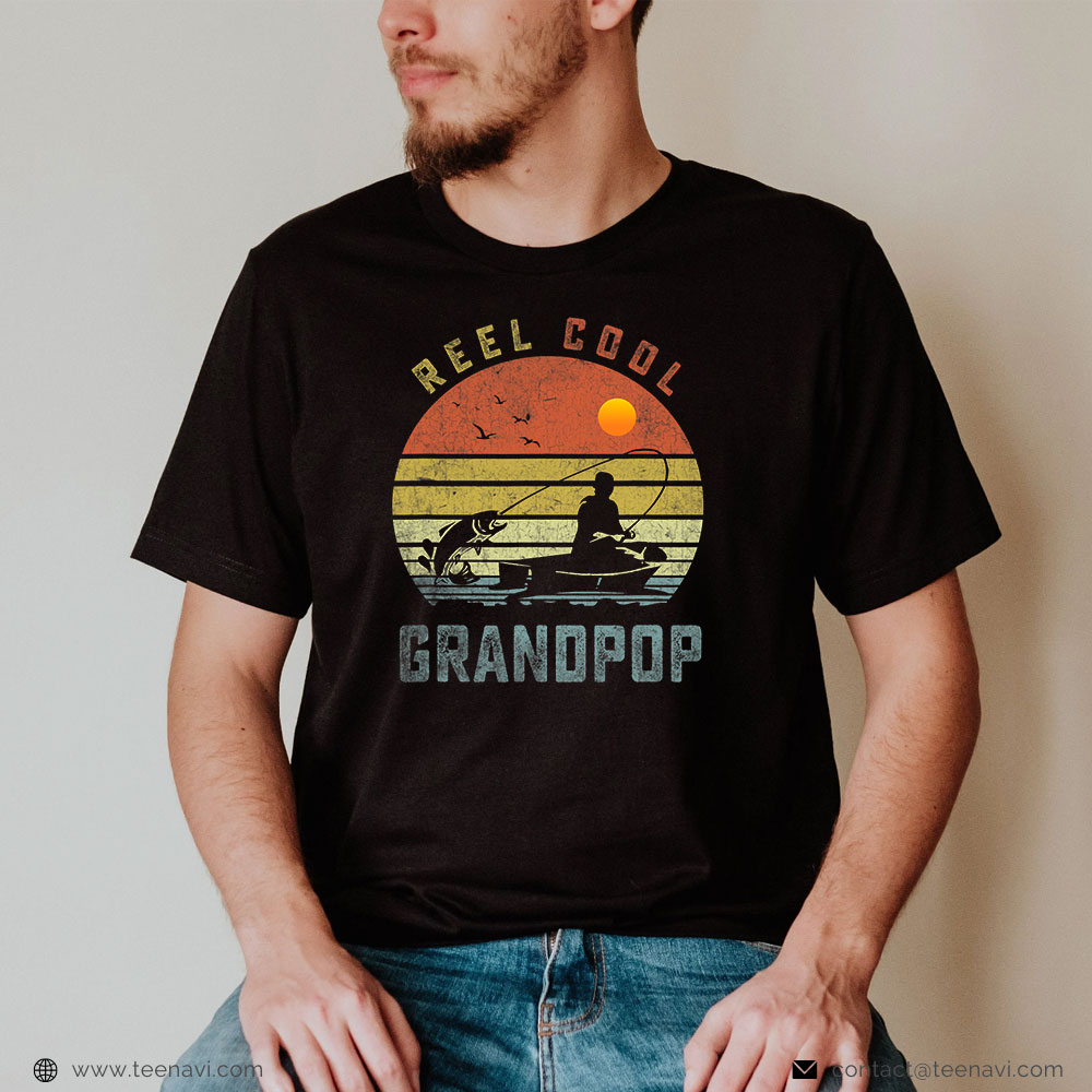  Fish Shirt, Reel Cool Grandpop Fishing Dad Gifts Father's Day Fisherman