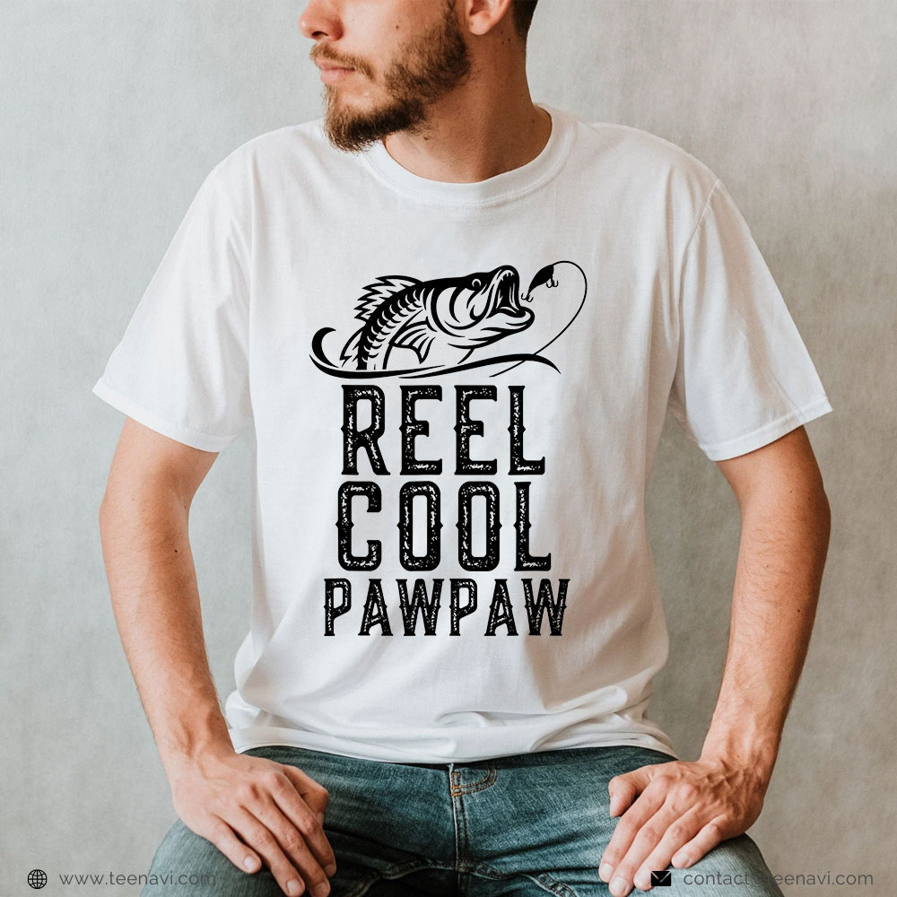 Funny Fishing Shirts for Men - Reel Cool Grandpa T-Shirt Ideas for Grandpa Papa Long Sleeve T-Shirt