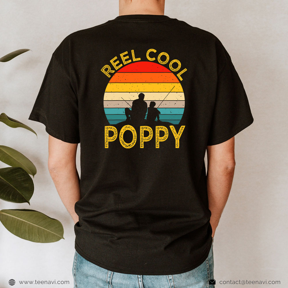  Fish Shirt, Reel Cool Poppy Fishing Daddy Vintage Grandpa Fathers Day
