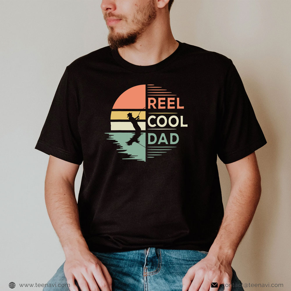  Fish Shirt, Retro Reel Cool Dad Fishing Fisherman Fisher Bass Fisher