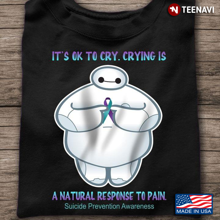 Baymax Ribbon Shirt, Suicide Prevention Awarenes It's Ok To Cry