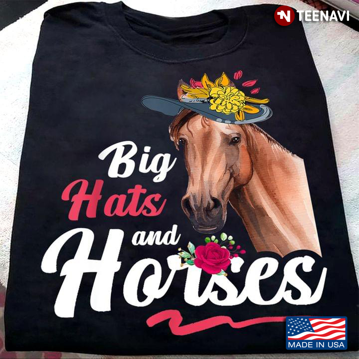 Brown Horse Flowers Hat Shirt, Big Hats And Horses