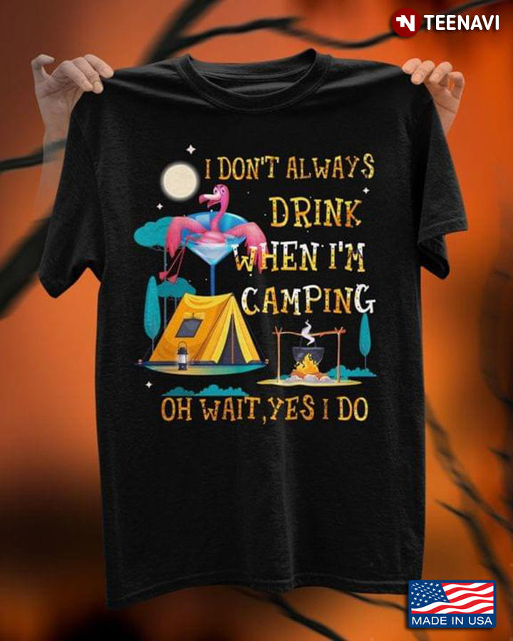 Flamingo Campsite Shirt, I Don't Always Drink When I'm Camping