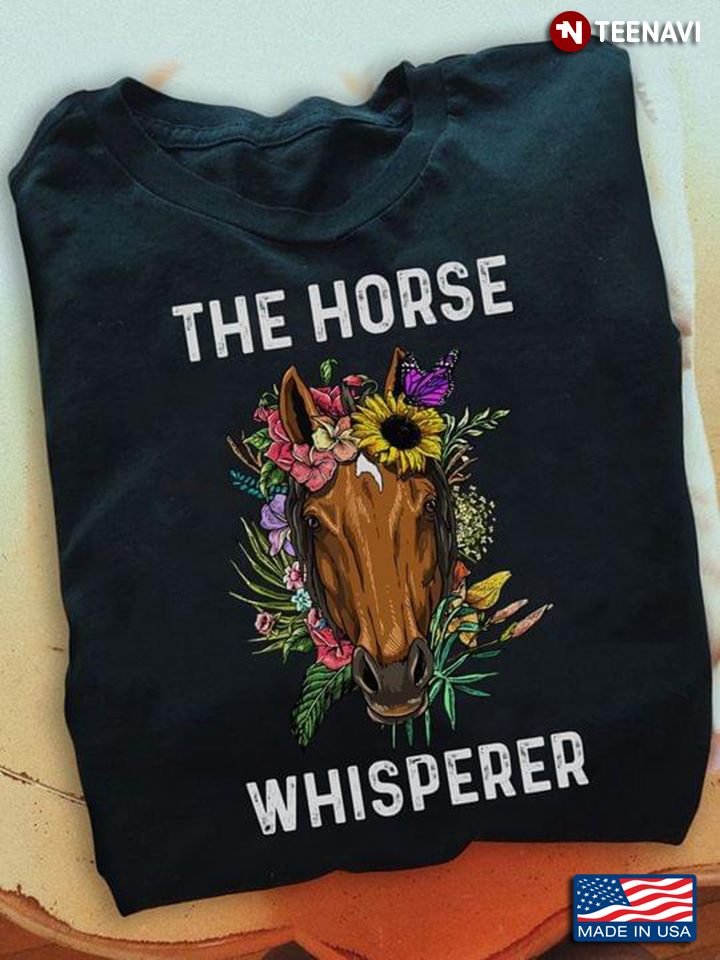Brown Horse Butterfly Flowers Shirt, The Horse Whisperer