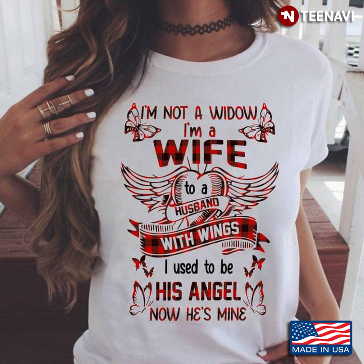 Red Butterflies Heart Wings Shirt, I’m Not A Widow I’m A Wife To A Husband With Wings