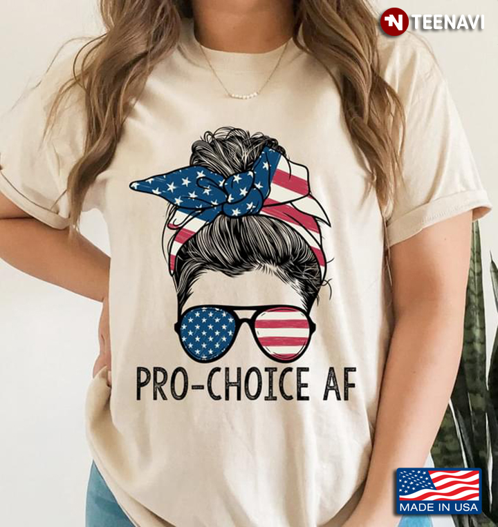Girl American Flag Bandana Glasses Shirt, Pro-Abortion Women's Rights Pro-choice AF
