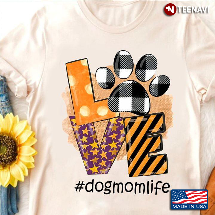Dog Pawprint Shirt, Love #Dogmomlife for Dog Lovers