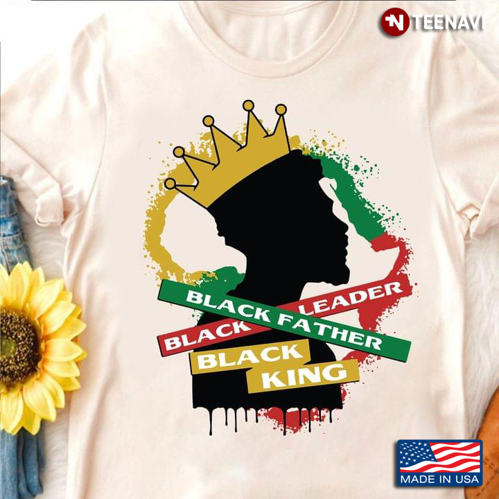 Colourful Black Man Crown Shirt, Black Father Black Leader Black King