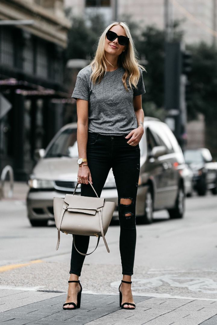 grey t shirt outfit