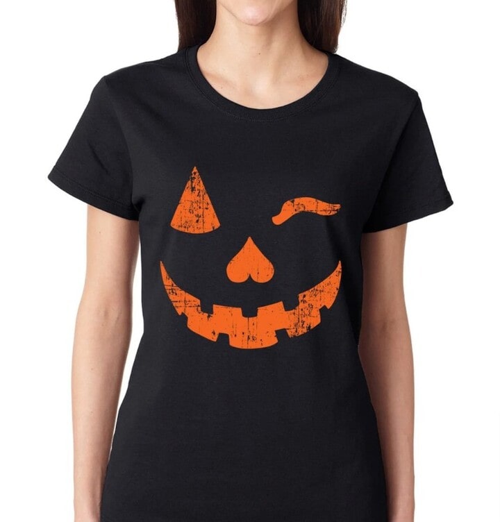 Halloween pumpkin face T-shirt Design Funny and Scary Halloween Tee for  Adult Men's & Women's - TshirtCare