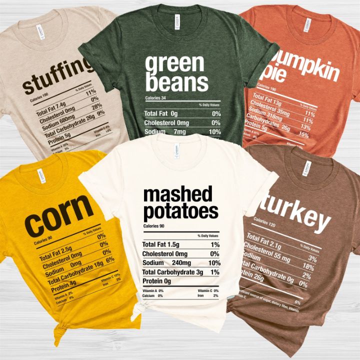 thanksgiving food t shirts