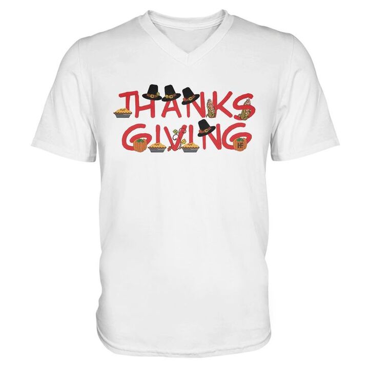 v-neck thanksgiving t-shirts