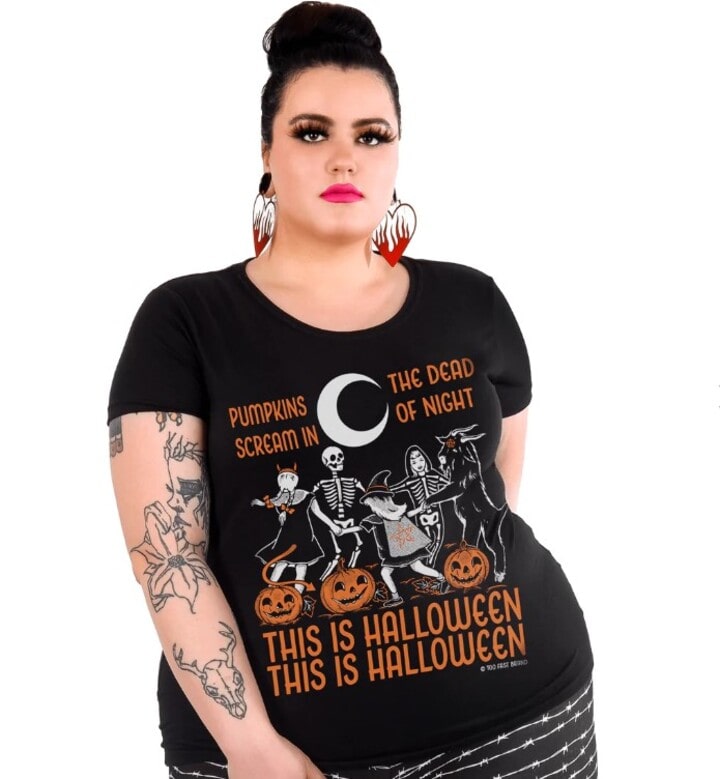 women's big size halloween tee