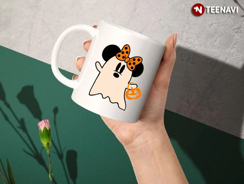 Ghost Disney Coffee Mug, Halloween Mickey Minnie Mug