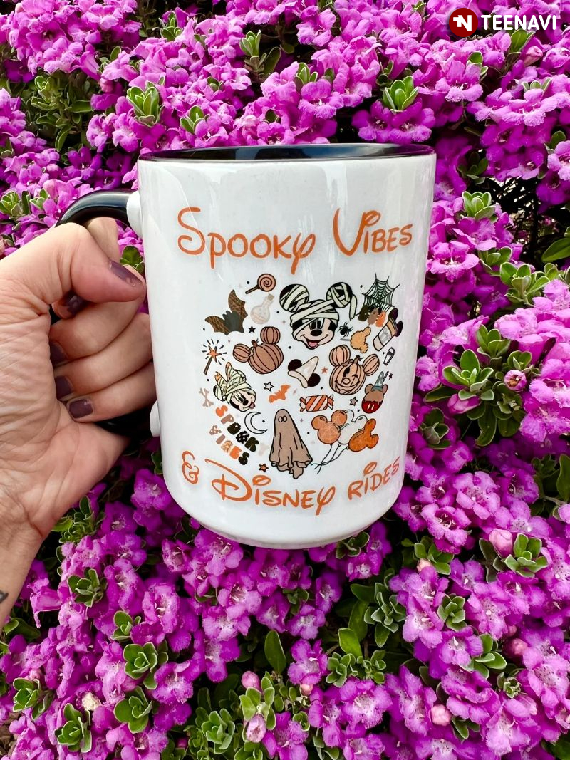 Spooky Vibes Disney Rides Mug Fall Pumpkin Halloween Disney Coffee Mug