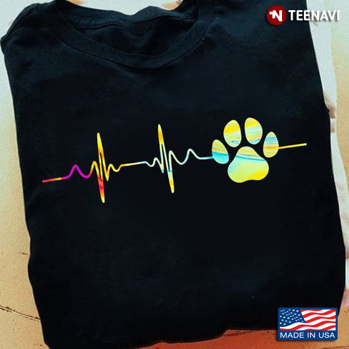 Dog Paw Shirt, Heartbeat With Dog Paws
