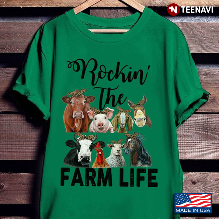 Farm Life Shirt, Rockin' The Farm Life Farm Animals Leopard