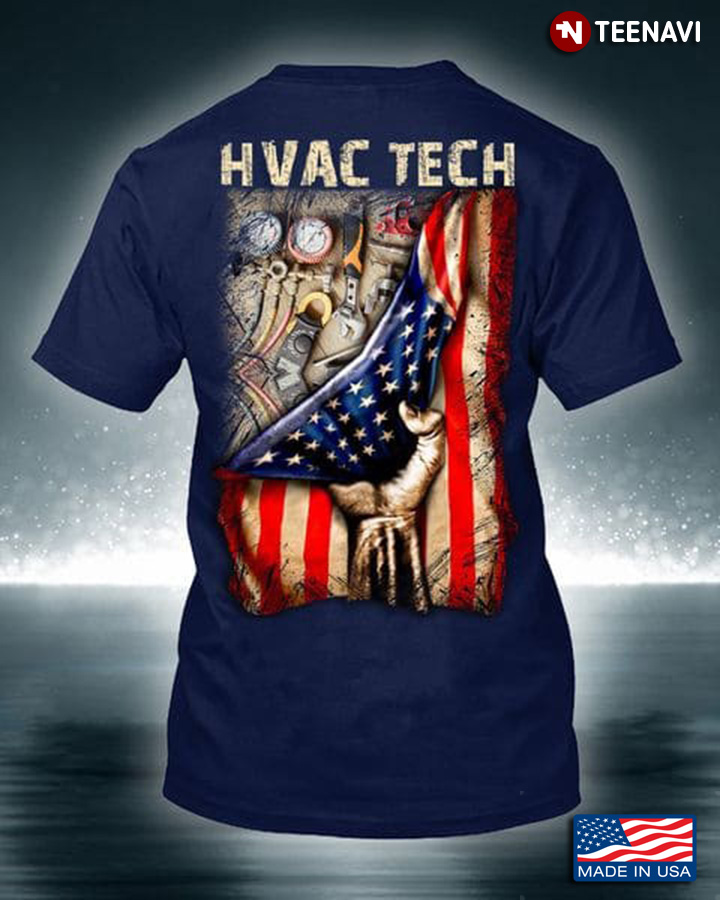 HVAC Tech Shirt, HVAC Tech American Flag