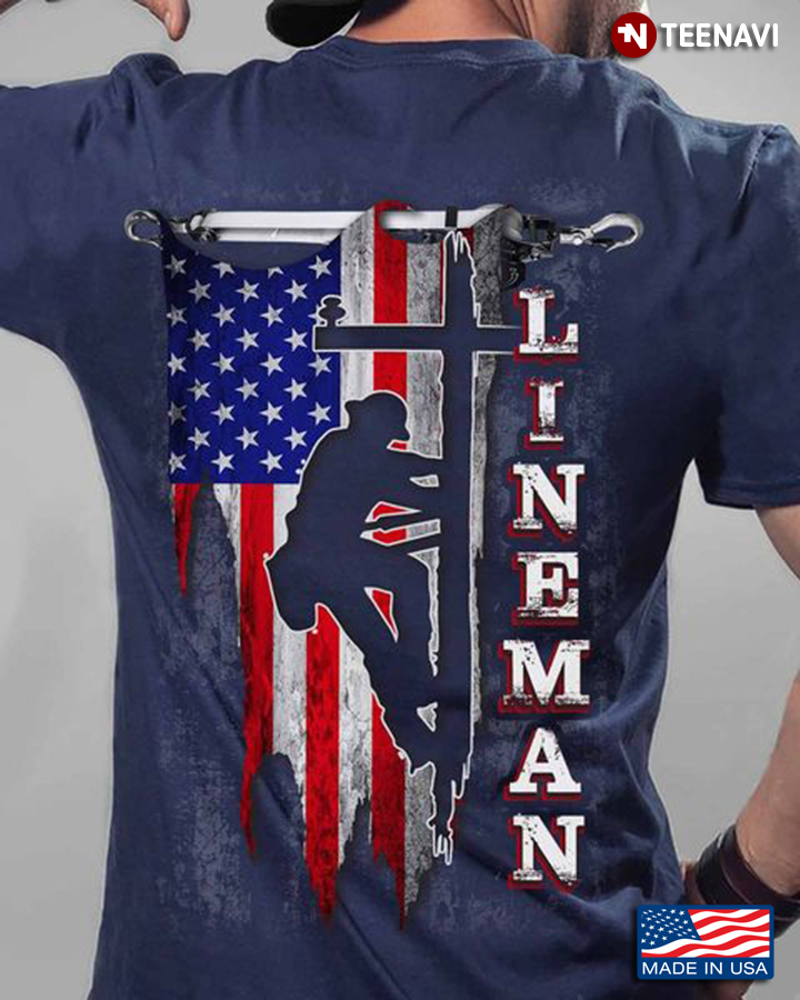 Lineman Shirt, Lineman American Flag