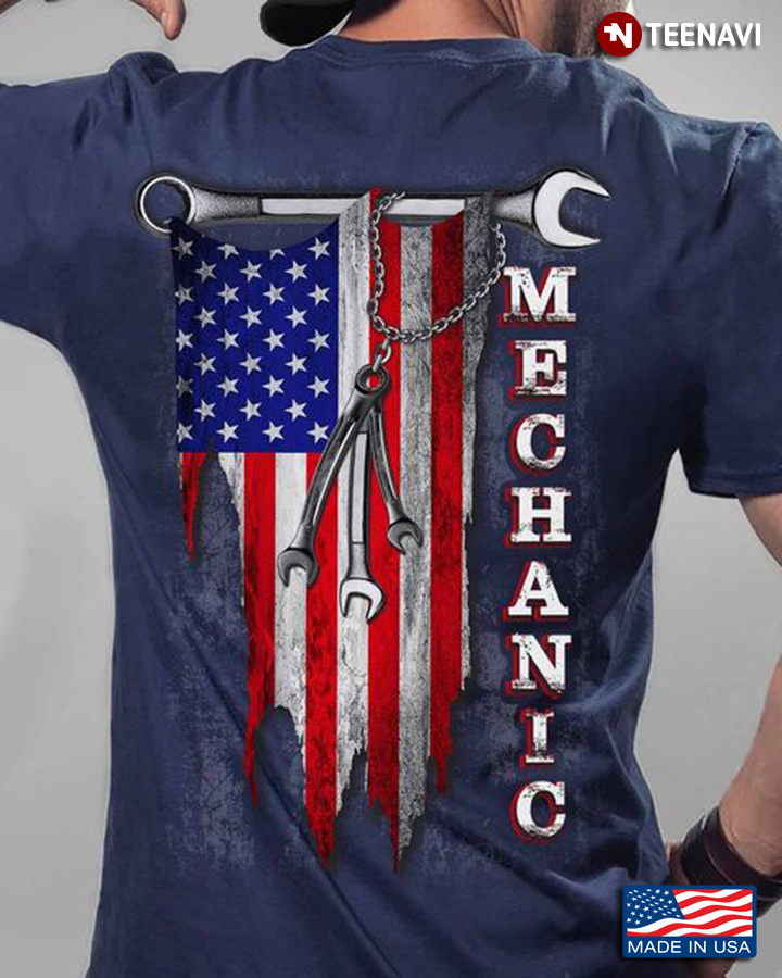 Mechanic Shirt, Mechanic American Flag