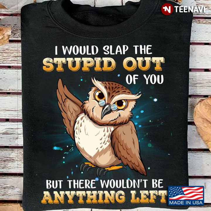 Funny Owl Shirt, I Would Slap The Stupid Out Of You But There Wouldn't Be