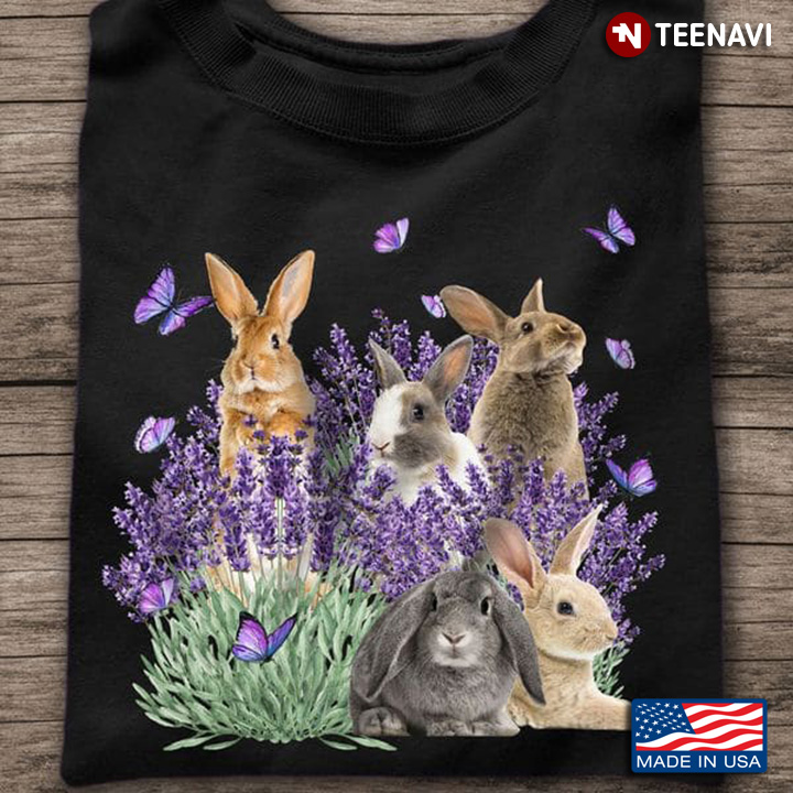 Rabbit Shirt, Lovely Rabbits With Butterflies