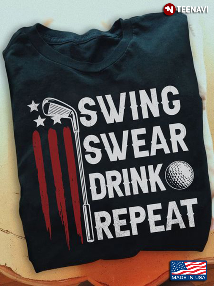 Golfer Shirt, Swing Swear Drink Repeat