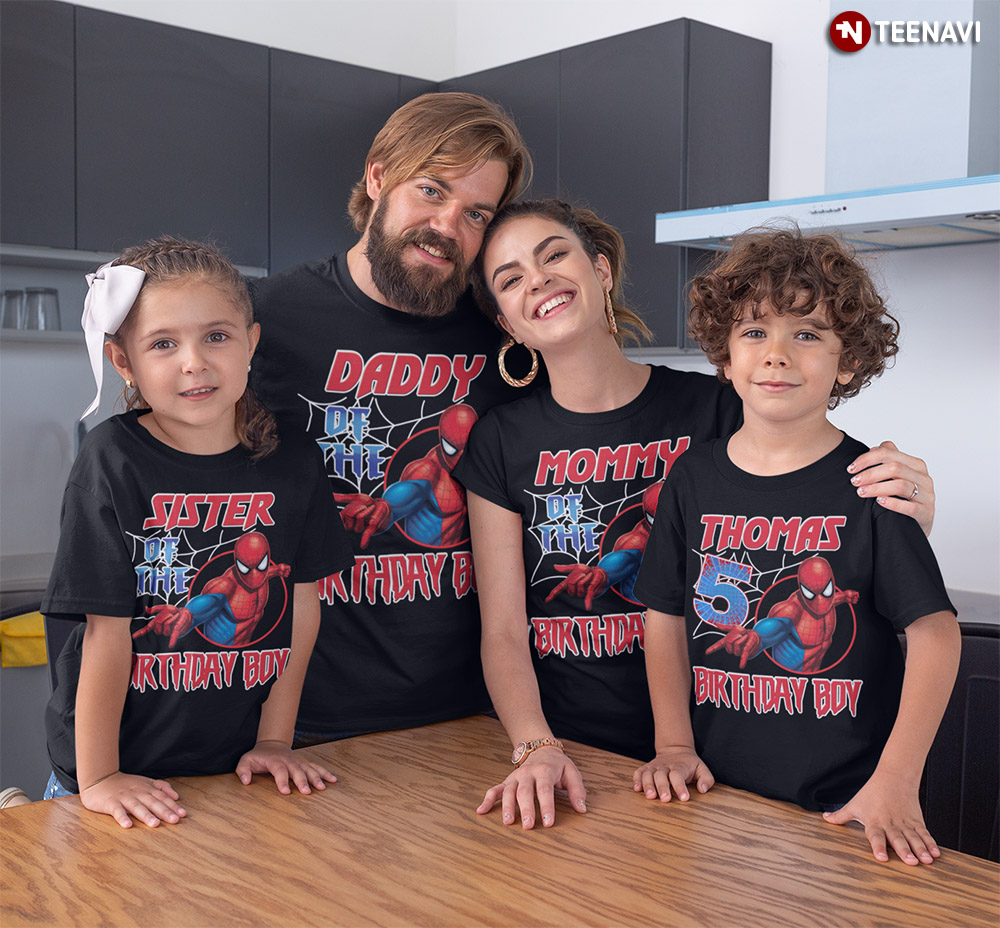 spiderman birthday family shirts