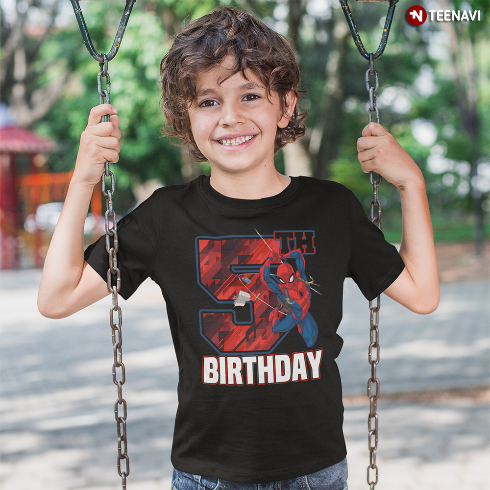 spiderman 5th birthday shirt